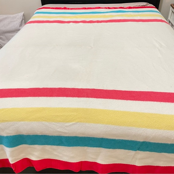 Vintage ely and walker golden seal vintage 1950s wool striped blanket camping - Picture 10 of 13